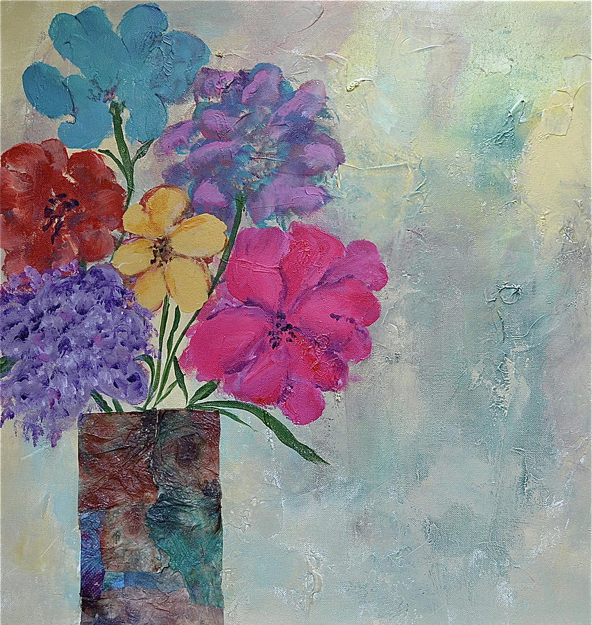 Mixed Media Painting - Big Blooms by Carol Grace Anderson