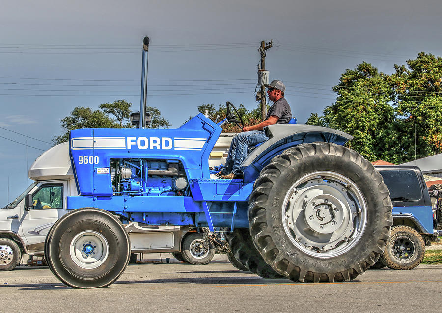 Big Blue Power, Ford 9600 Tractor Photograph by J Laughlin