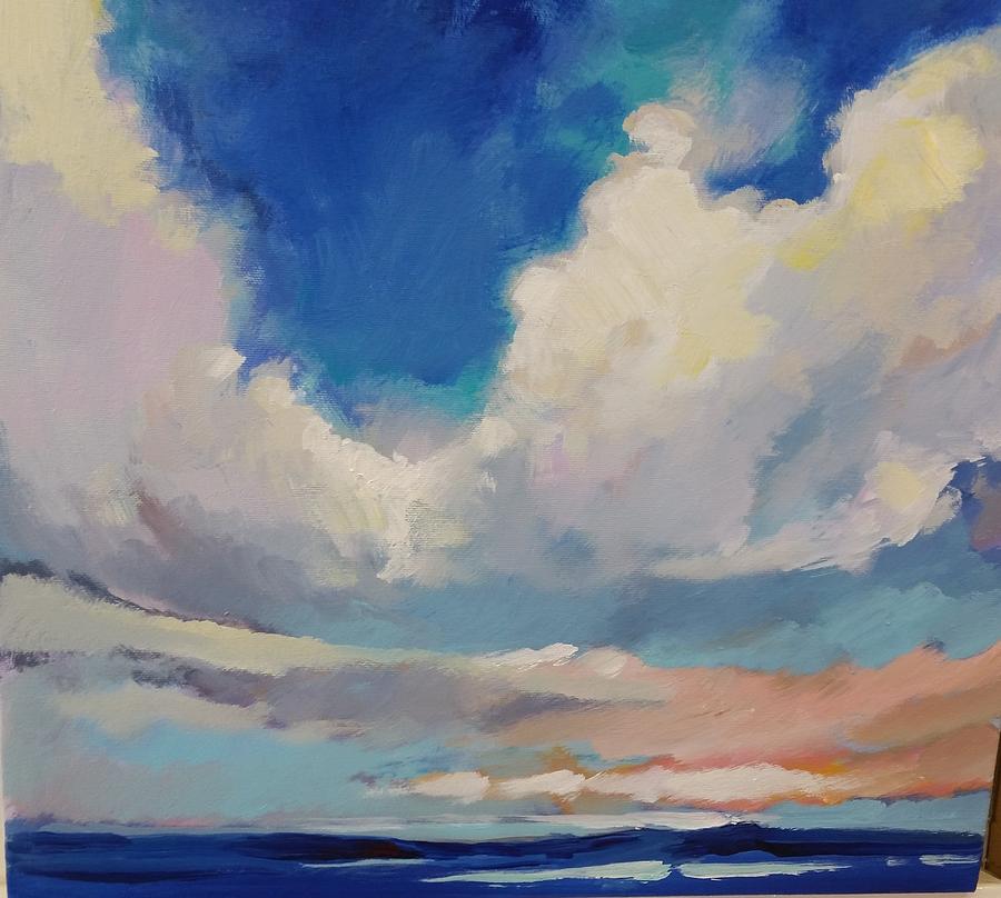 Big Blue Sky Painting by Rosie Sherman