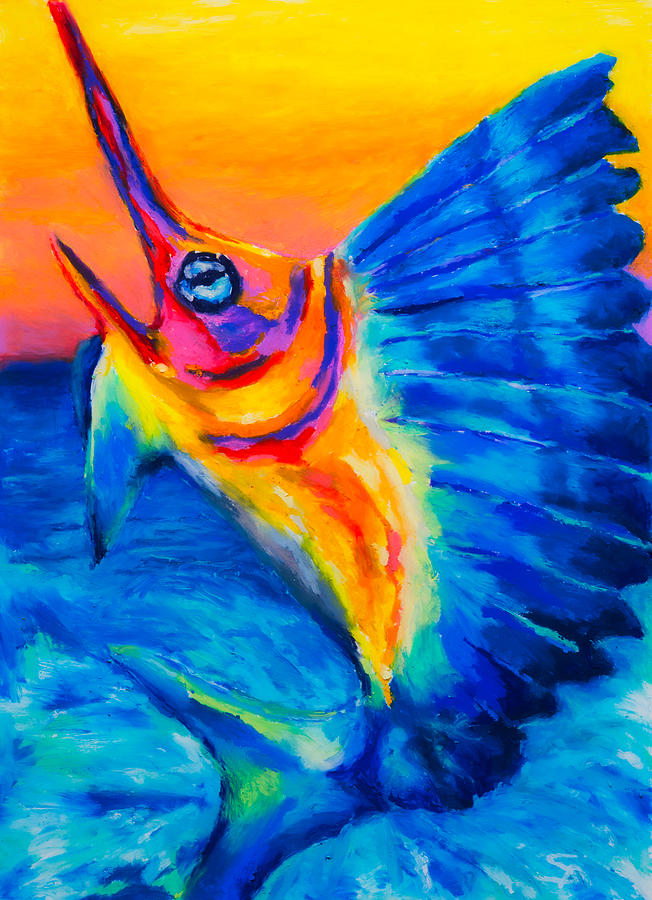 Fish Painting - Big Blue by Stephen Anderson