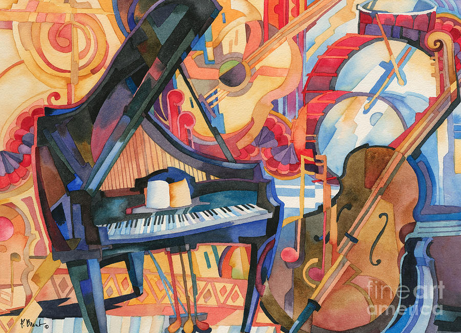 Music Painting - Big City Music Piano - Horizontal by Paul Brent