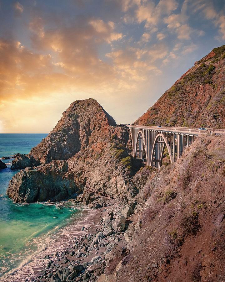 Landscape Photograph - Big Creek Bridge On The Pacific Coast by Tom Windeknecht