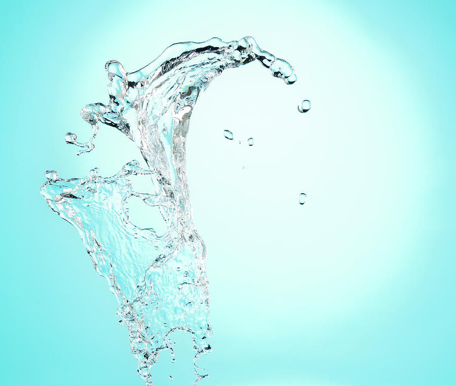 Big Crest Splash Of Clean Water On Blue Photograph by Chris Stein