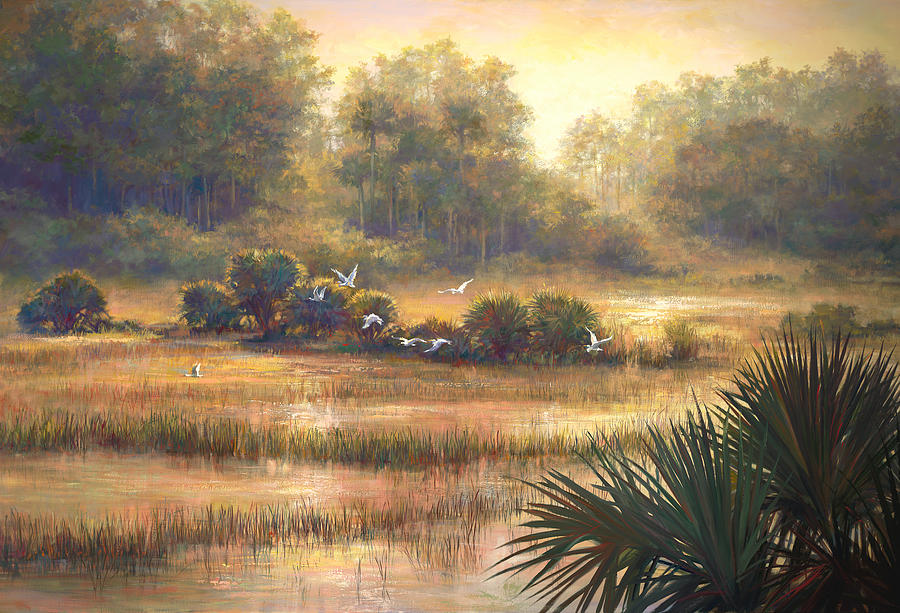 Bird Painting - Big Cypress by Laurie Snow Hein