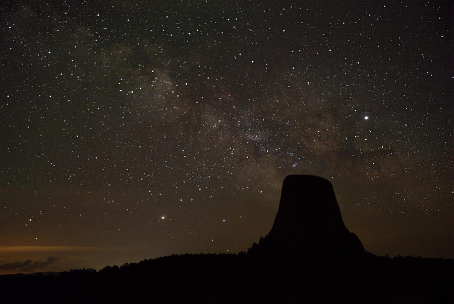 Big Devils Tower and Milkyway Photograph by Doolittle Photography and Art