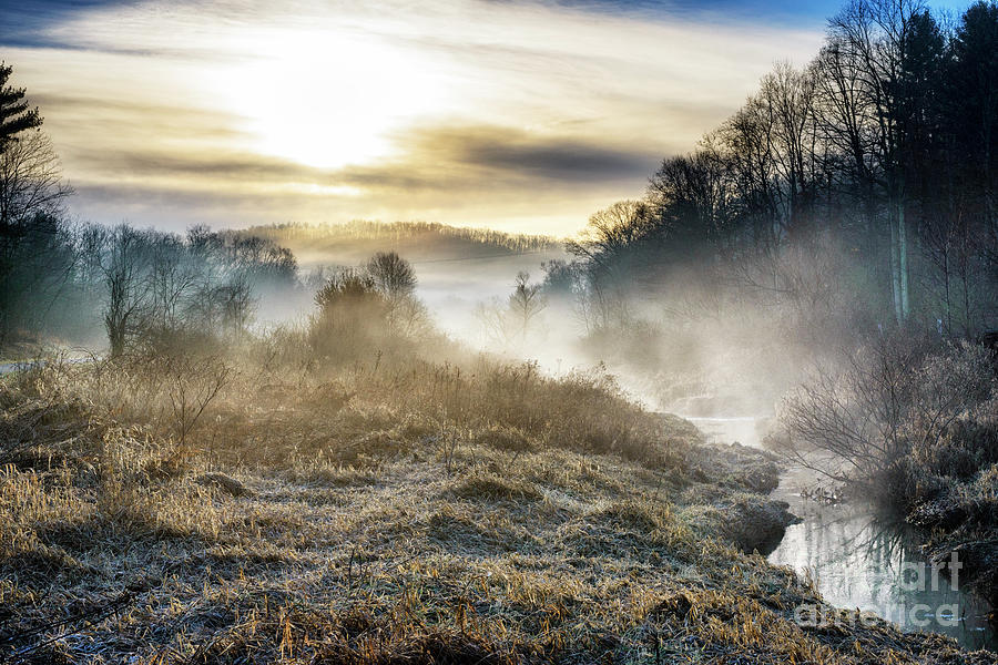 Winter Photograph - Big Ditch Run Misty Sunrise by Thomas R Fletcher