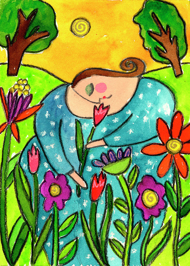 Flower Painting - Big Diva In The Garden by Wyanne