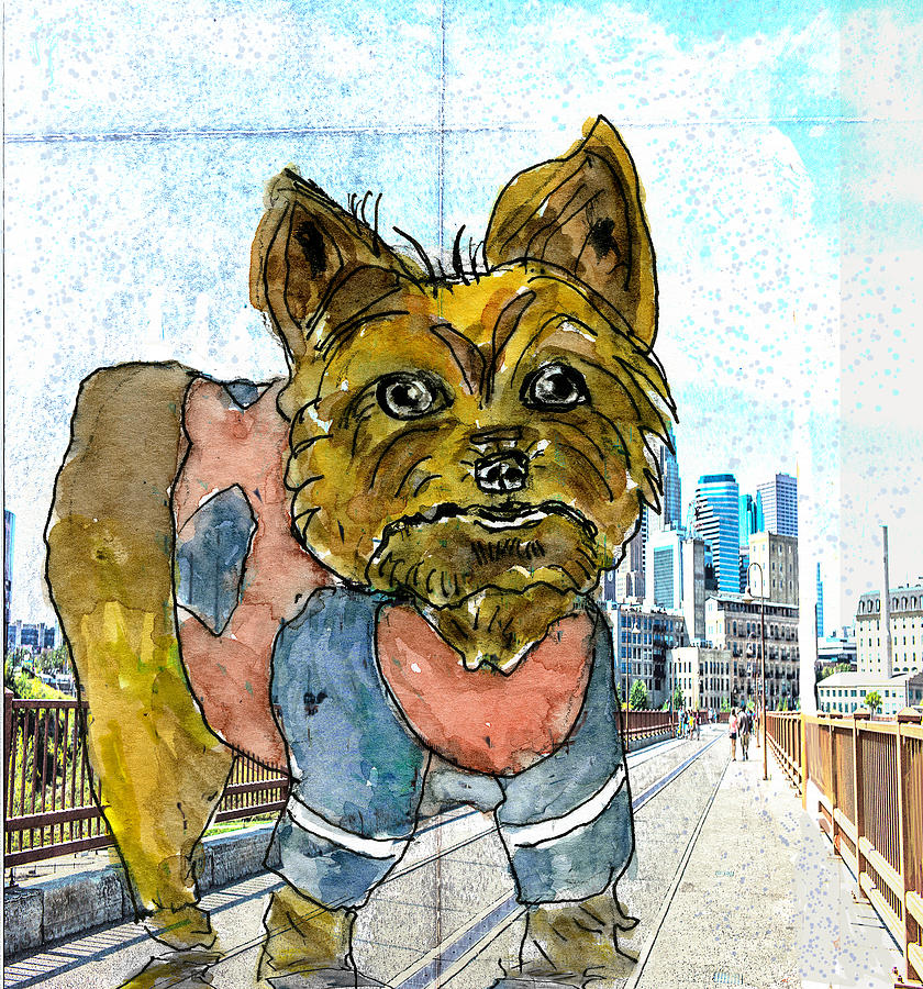 Big Dog in the City Digital Art by Susan Stone