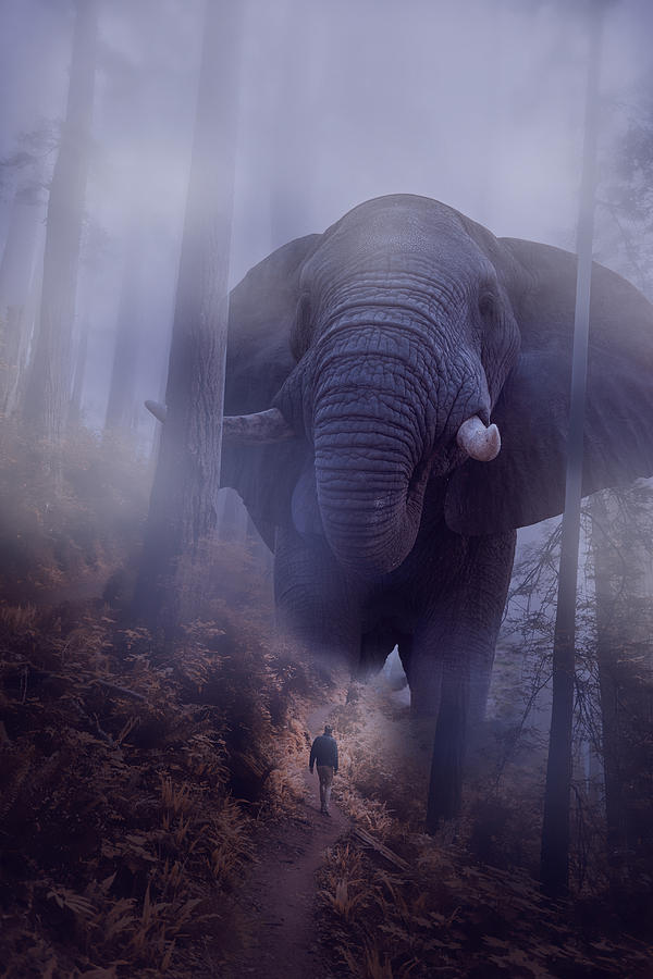 Big Elephant Mixed Media by Marvin Blaine