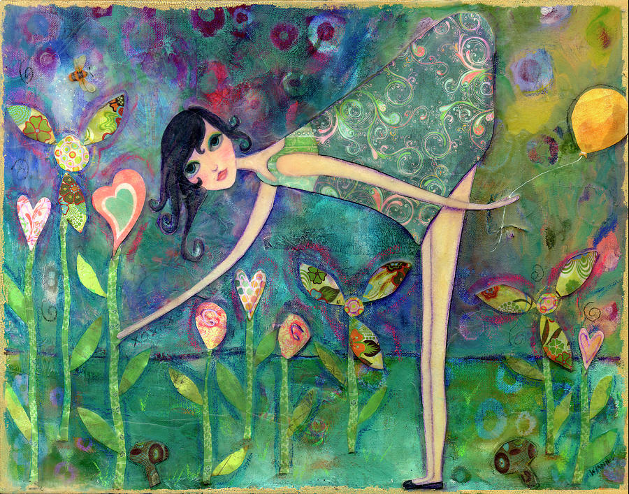 Big Eyed Girl Forbidden Flowers Painting by Wyanne - Fine Art America