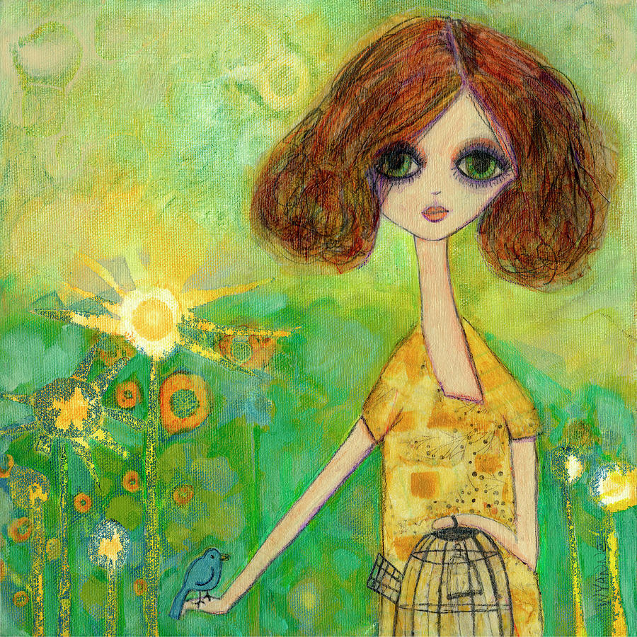 Big Eyed Girl Should You Stay Or Should You Go Painting by Wyanne ...