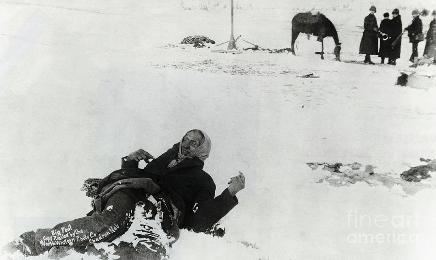 Big Foot Lying In Snow Near Soldiers Photograph by Bettmann