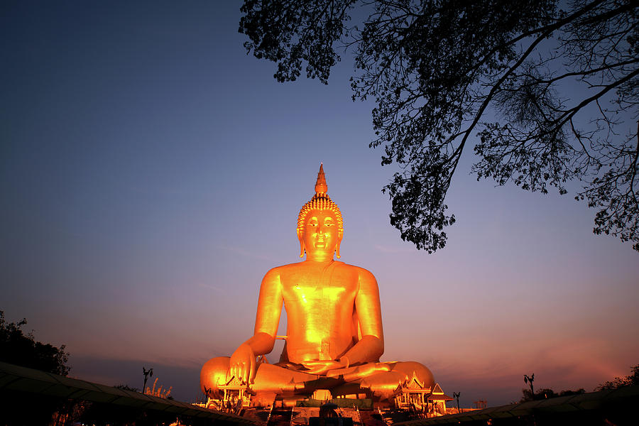 Big Golden Buddha At Angthong Province Photograph by Dangdumrong