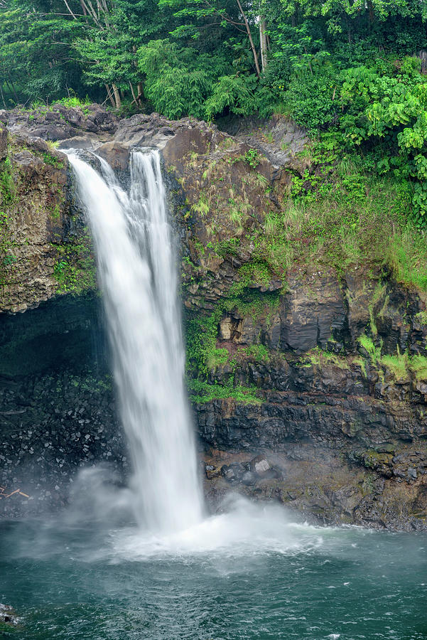 Waterfall Photograph - Big Island Of Hawaii,cliff,danita by John Barger