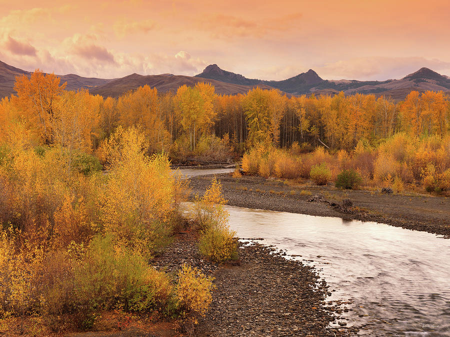 Big Lost River Autumn Sunset Photograph by Leland D Howard