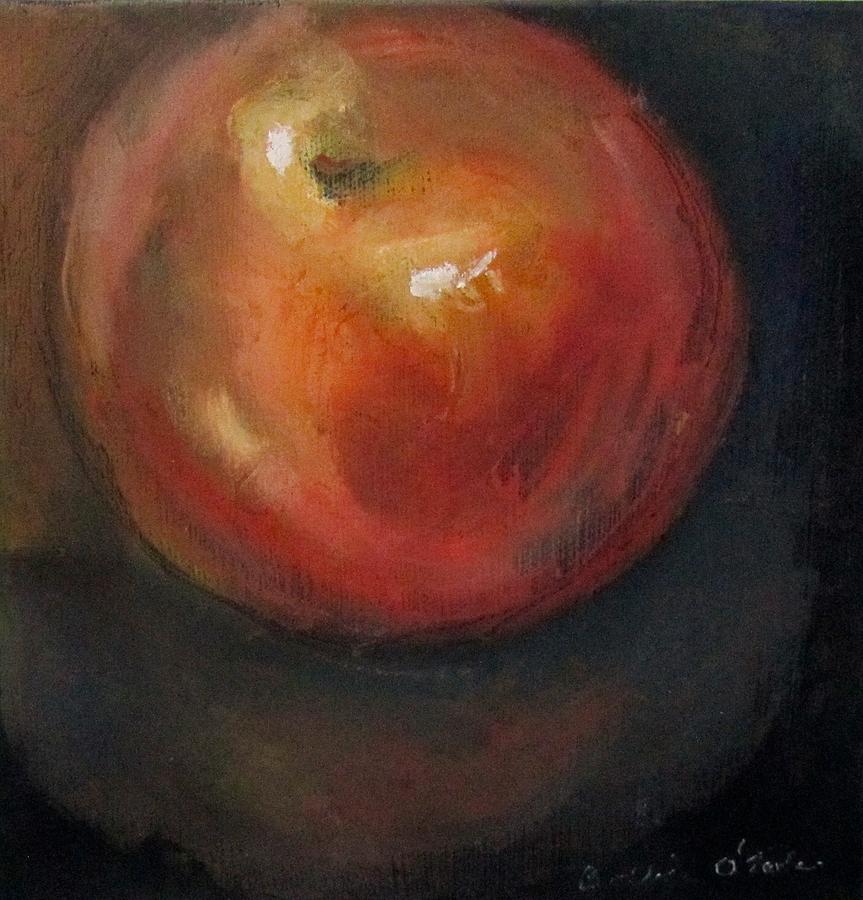 Big Red Apple Painting by Barbara OToole