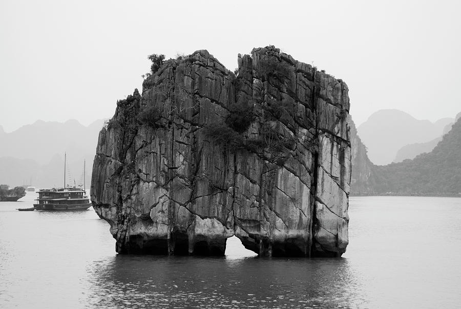 Beach Digital Art - Big Rock In Halong Bay, Vietnam by Aldo Pavan