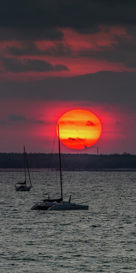 Big Sun Over Fannie Bay, Nt Photograph by Nolan Caldwell