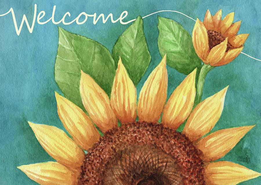 Sunflower Painting - Big Sunflower Welcome by Melinda Hipsher