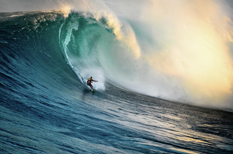 Big Wave Surfer At Jaws, Maui, Hawaii Photograph by Kjell Linder Big Wave Surfer At Jaws, Maui, Hawaii Photograph by Kjell Linder
