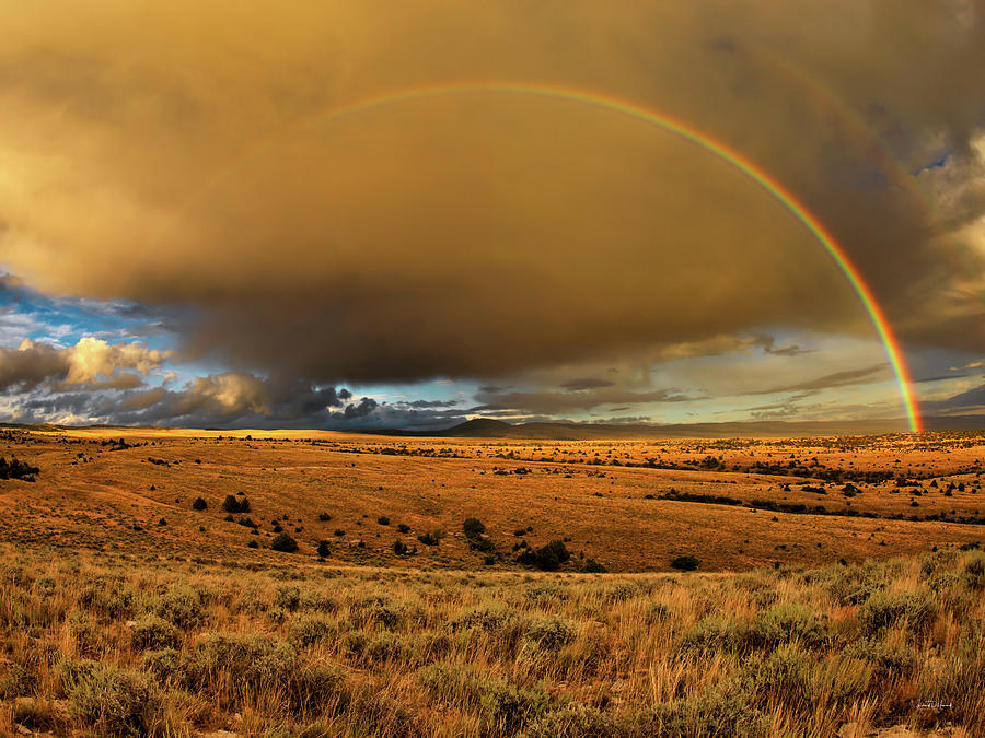 Nature Photograph - Bighorn Basin Rainbow by Leland D Howard