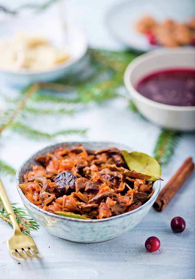 Bigos - Polish Traditional Dish With Sauerkraut For Christmas Photograph by Dorota Indycka