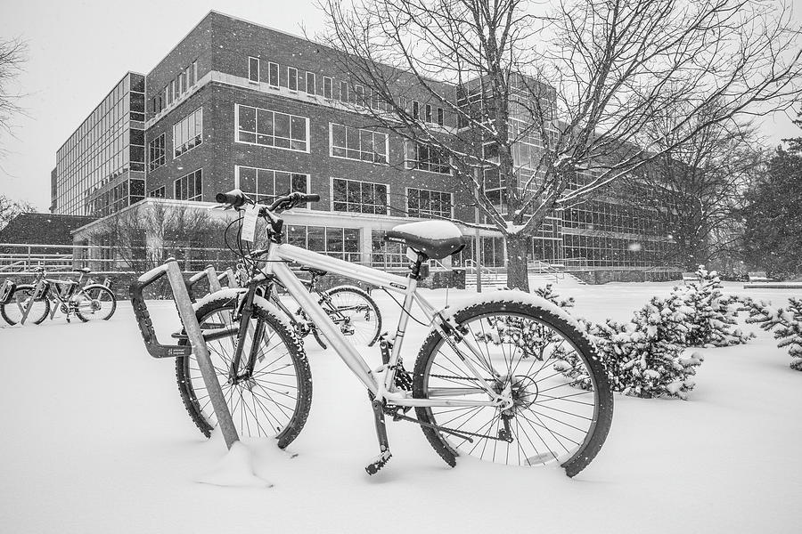 Bike and MSU Library  Photograph by John McGraw
