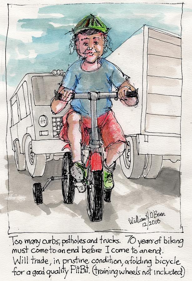 Bike days are over Drawing by William OBrien