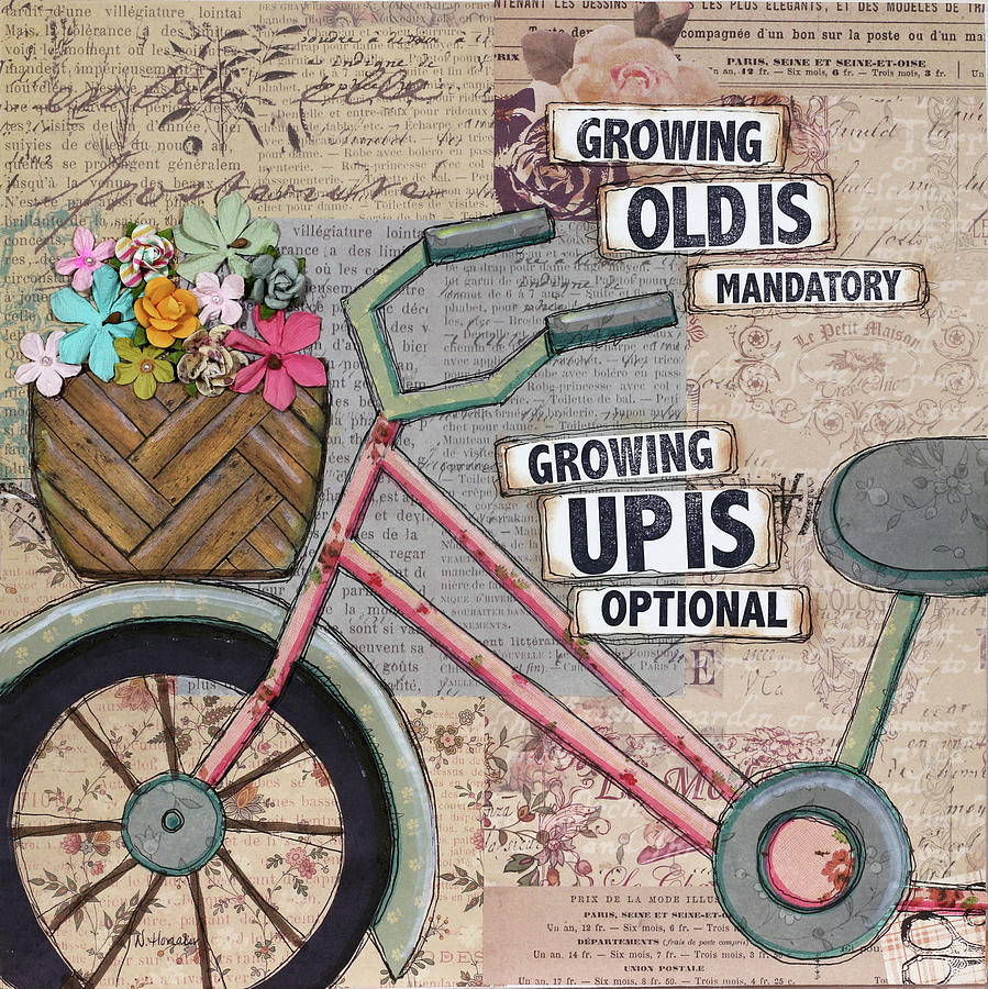 Typography Photograph - Bike Growing Old by Let Your Art Soar