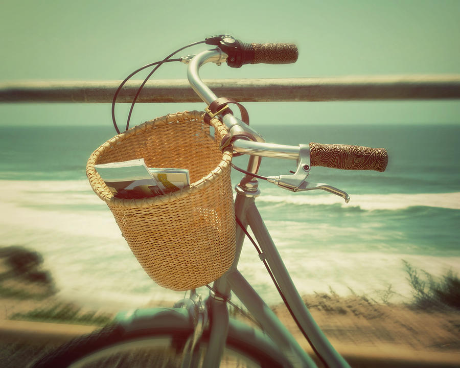 Bike Overlooking Ocean Photograph by Suzanne Cummings
