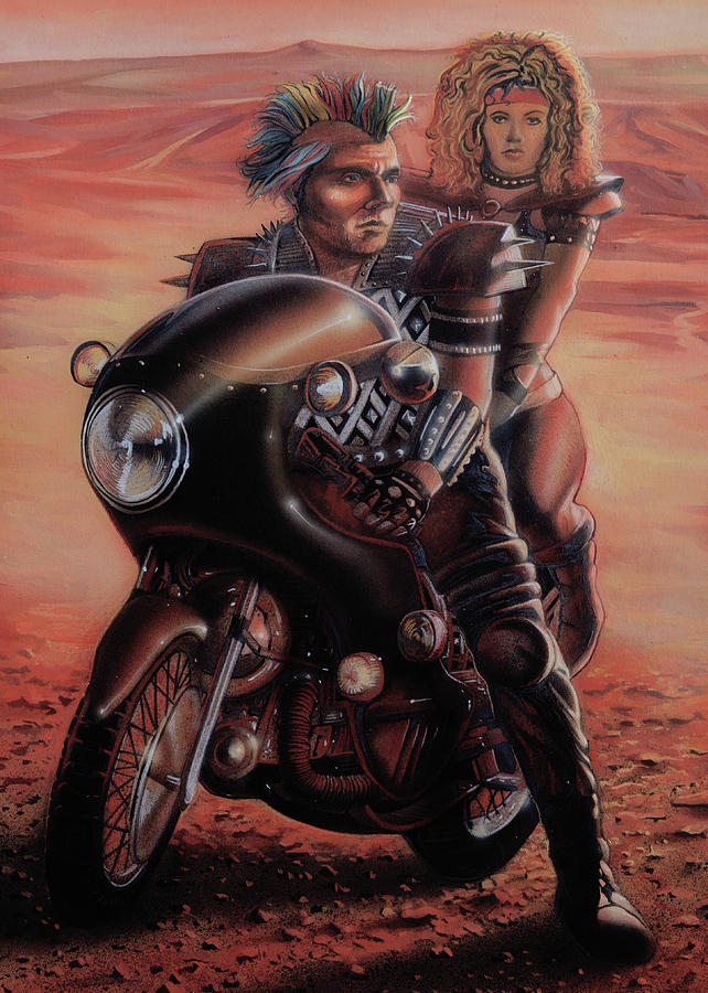 Biker Drawing By A Prints