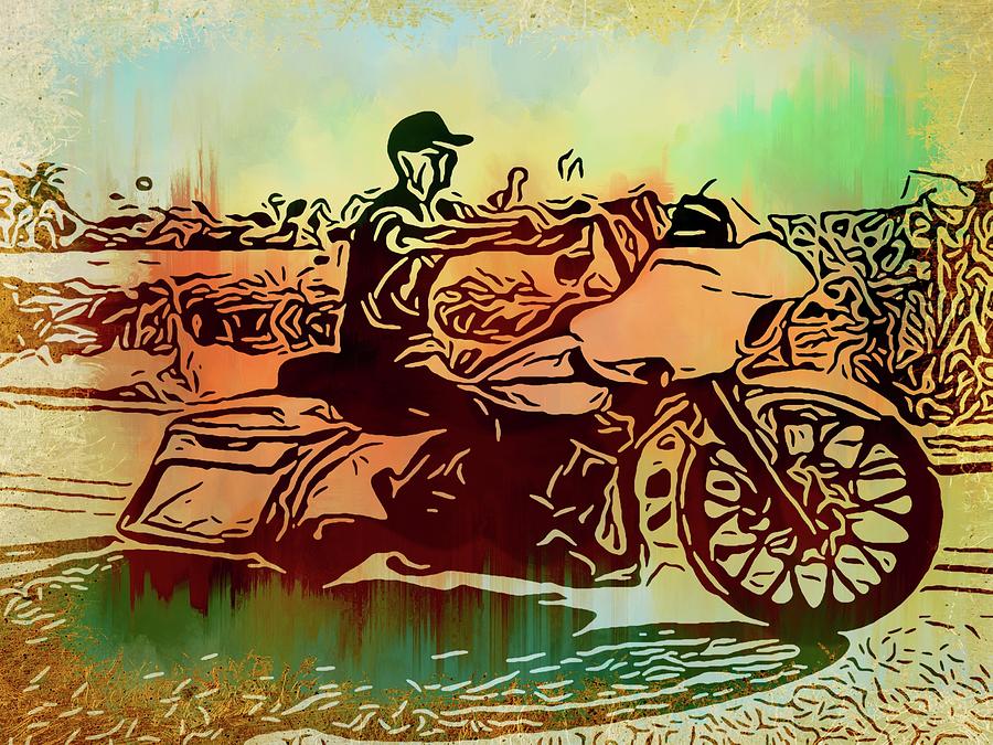 Biker On The Loop Abstracted Photograph by Alice Gipson