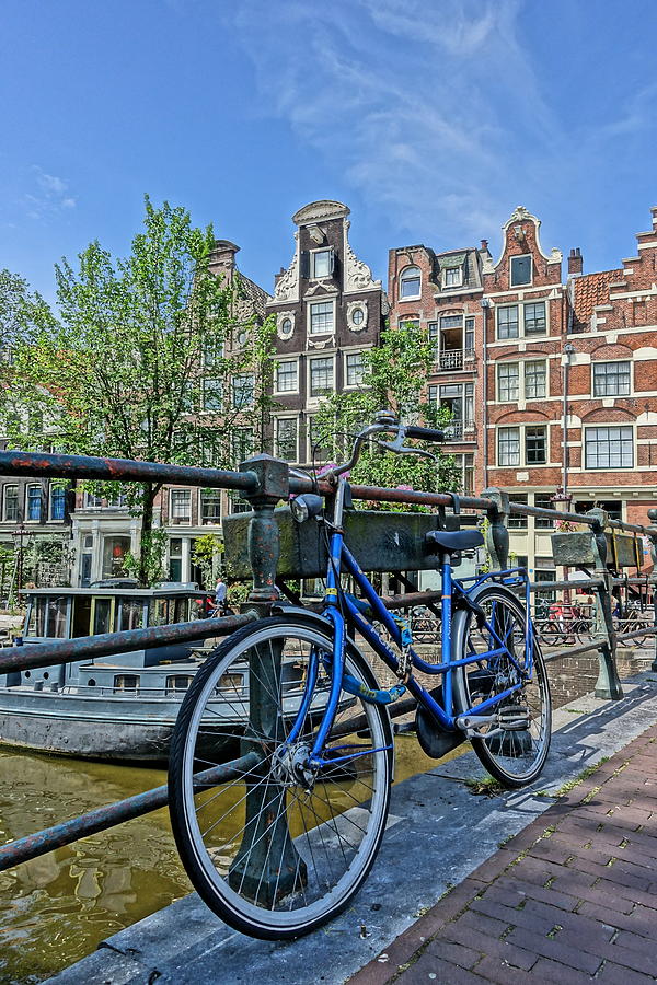 Bike along the Amsterdam Canal Photograph by Patricia Caron