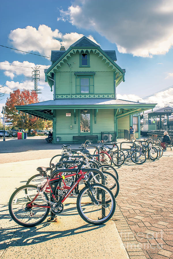 Bikes at Red Bank Train Station Photograph by Colleen Kammerer