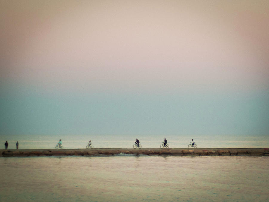 Biking Through Sea Photograph by Elvira Boix Photography