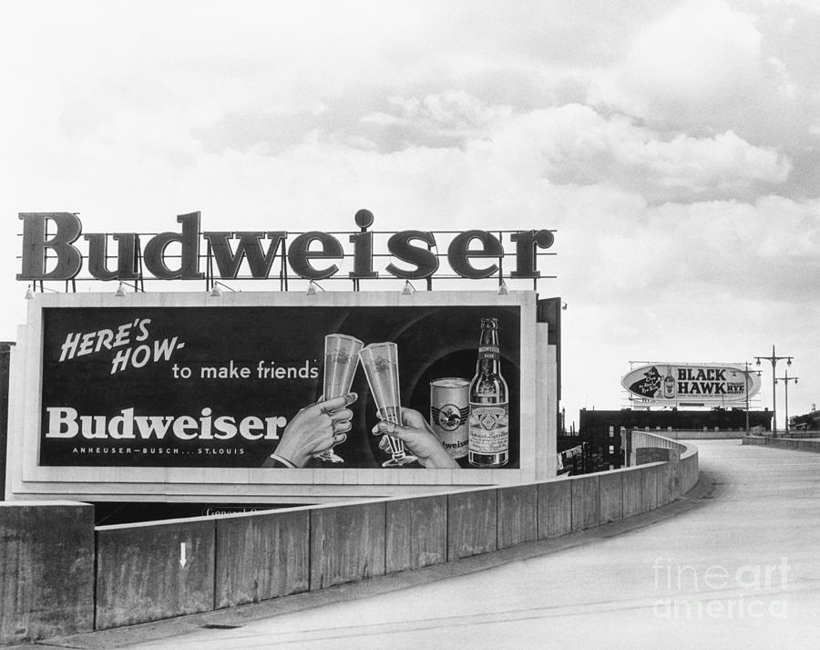 Billboard Advertising Budweiser Beer Photograph by Bettmann