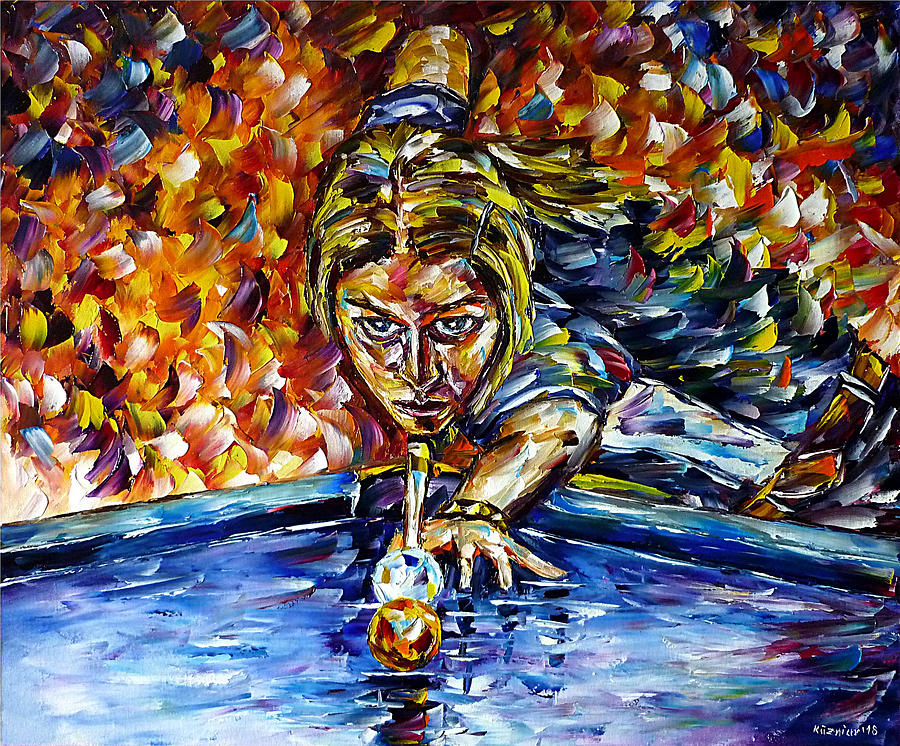 Billiard Player II Painting by Mirek Kuzniar