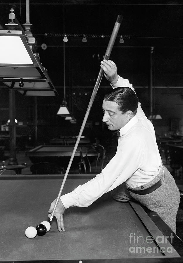 Billiard Player Setting Up To Take Shot Photograph by Bettmann