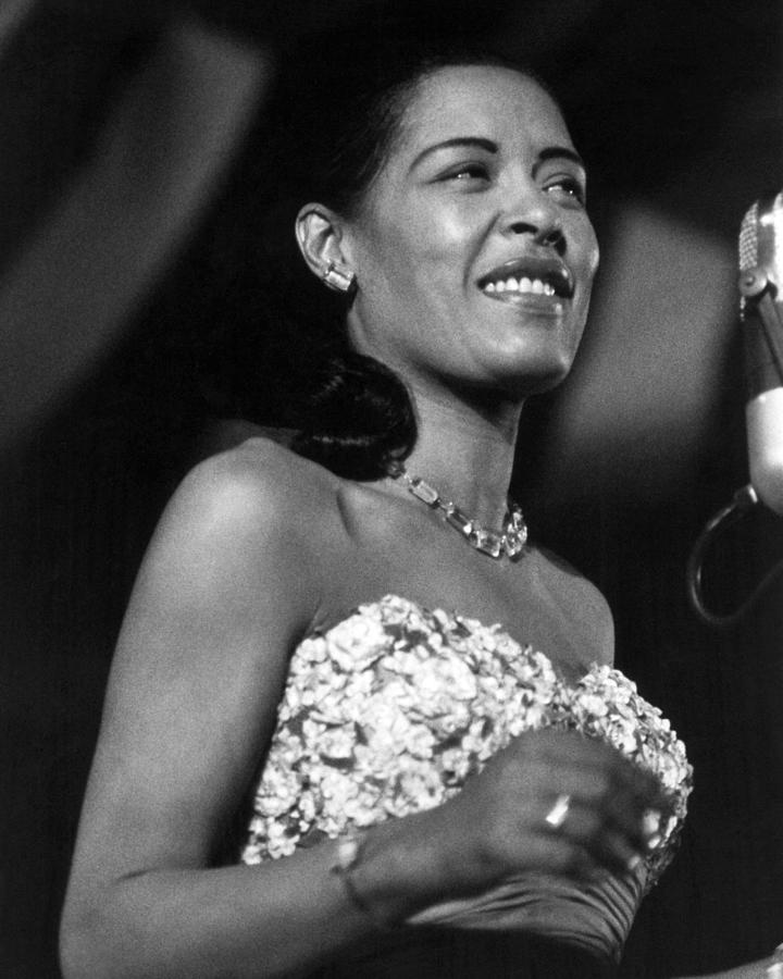 Billie Holiday Photograph - Billie Holiday Performing On Stage by Globe Photos