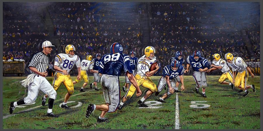 Pete Maravich Painting - Billy Cannons Halloween Heisman Haul by Mike Roberts