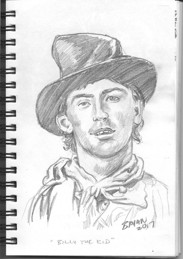 Billy the Kid Drawing by Bryan Bustard