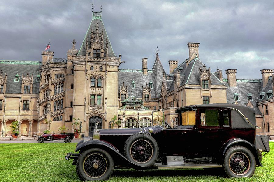 Biltmore House And Two Rolls Royce Photograph