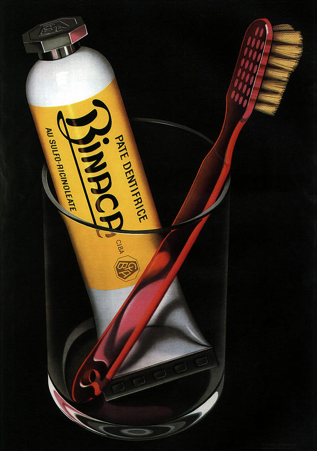 BINACA TOOTHPASTE c. 1952 Photograph by Daniel Hagerman