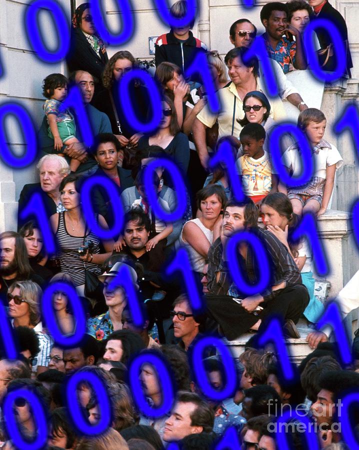 Binary Code And A Crowd Of People Photograph by Victor De Schwanberg/science Photo Library