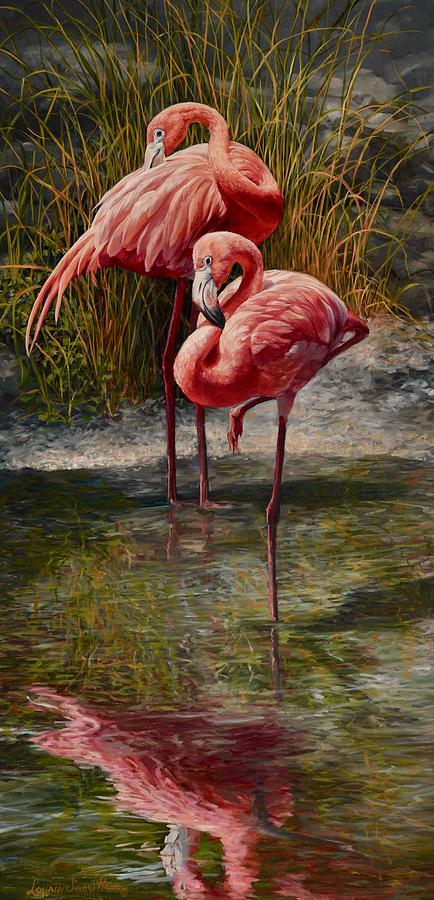 Nature Painting - Bingo Flamingo by Laurie Snow Hein