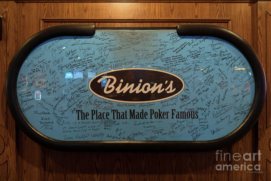 Binions Signed WSOP Poker Table by Famous Poker Players Full Photograph by Aloha Art