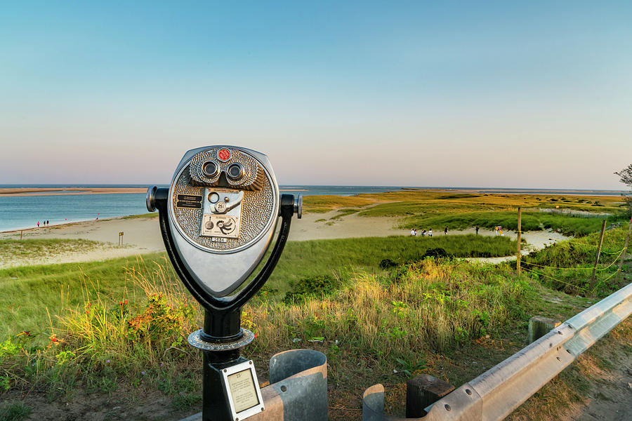 Binoculars & Beach, Chatham, Cape Cod, Ma Digital Art by Laura Zeid