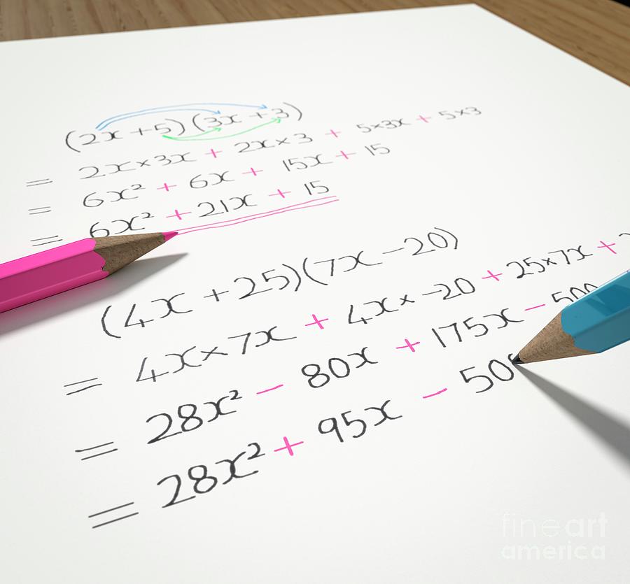 Binomial Multiplication. Illustration. Photograph by Robert Brook/science Photo Library