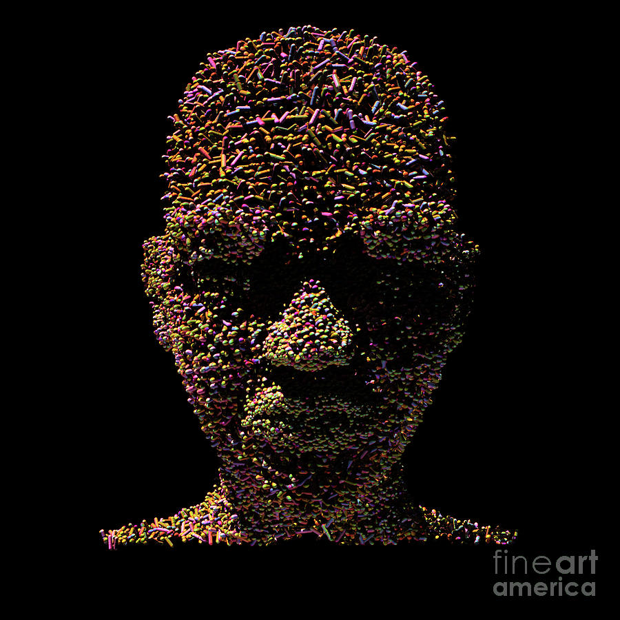 Biome Dreaming on Black Digital Art by Russell Kightley