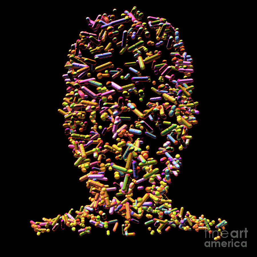 Biome Head on Black Digital Art by Russell Kightley